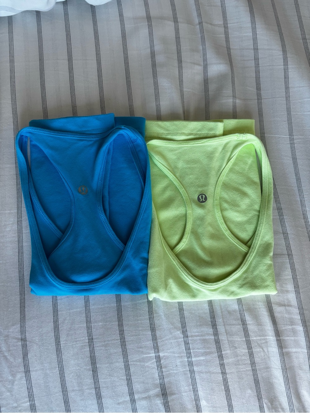 lululemon athletica Racerback Tanks - Teal Blue & Lime Green
